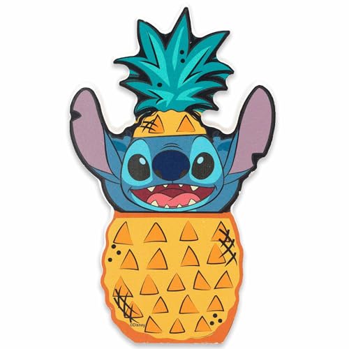 Image of Disney Lilo and Stitch Pineapple Shelf Sitter Decor | Fun Stitch Wood Block Tabletop Decoration for Home or Office