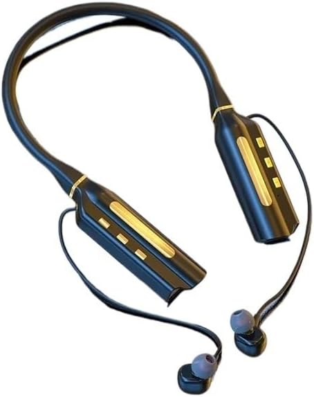 in Ear Headphones Playback Neckband Earphone Bass Headset Sports Waterproof Earplugs Can(Gold in-Ear)