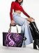 GIFTPUZZ Womens Large Totes with Leather Handle 3 Packs/Set Ladies Shoulder Bags Purple Dragon Print Handbags+Long Wallets+Clutch Cosmetic Bag Makeup Bag