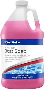 West Marine Heavy Duty Boat Soap Safe & Effective Marine Cleaner for All Surfaces Removes Scum, Grime & Dirt Without Stripping Wax 1 Gallon