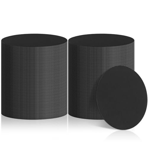 TaoBary 200 Pcs Disposable Paper Coasters Bulk 1MM, 4 Inch Round Cardboard Coasters Blank for Bar Drinks DIY Crafts Arts Wedding (Black) by TaoBary - Used condition - CA$35.99