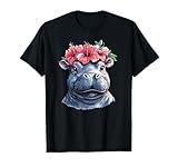 Flower Crown Hippo Animal Cute Nature Art
