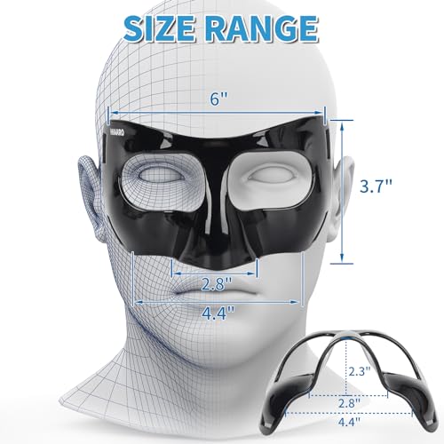 HIAARO QK01B Nose Guard for Broken Nose, Face Shield Masks for Soccer, Basketball, and Other Sports Protect, Adjustable, and Black for Adults and Teenagers, Suitable for Men and Women by HIAARO - Image 2
