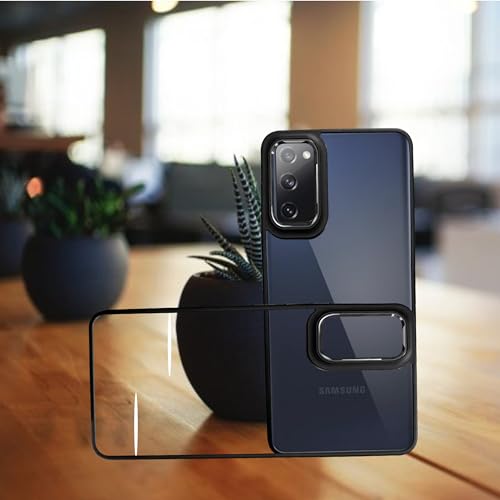 Image of A rtistque Ultra Hybrid Clear Back Cover Case for Samsung Galaxy S20 FE | Drop Protection | Transparent | Smooth TPU Sides - Black
