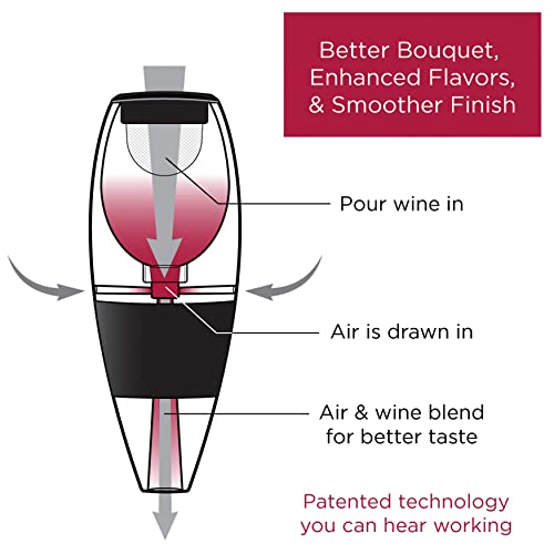 Vinturi Red Wine Aerator Includes Base Enhanced Flavors With Smoother Finish, Black #TOP4