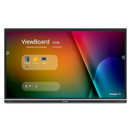 Image of ViewSonic IFP8651 86 Inch 4K ViewBoard Interactive Smart Board with Integrated Education Software, Android 14, Google EDLA, 50-Point Touch, Built-in Microphone, HDMI, VGA, USB Hub, and USB C Inputs