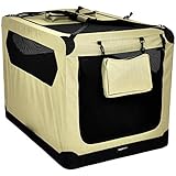 Amazon Basics - Cajón plegable portátil suave para mascotas, 42 x 31 x 31 pulgadas, color caqui
