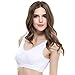 Minetom Donna Reggiseno Apertura Frontale Push up Morbido Pizzo con Imbottito Senza Ferretto Sportivo Bralette Yoga Bra Bianco XXL