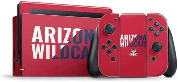 Skinit Decal Gaming Skin Compatible with Nintendo Switch Bundle - Officially Licensed University of Arizona Wildcats Logo Split Red Design
