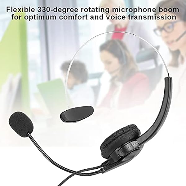 Гарнитура для колл-центров с шумоподавляющим микрофоном Handsfree Mono Handsets Lightweight для настольного телефона с интерфейсом 3,5 мм для использования в офисе