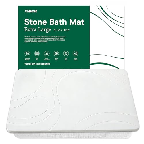 XMarrat Extra Large Stone Bath Mat, Diatomaceous Earth Mat, 31.5"x19.7" by XMarrat - Used condition - US$52.79