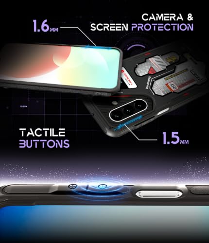 Image of KAPAVER iON-X Back Cover Case Compatible with Samsung Galaxy A18 /M17 5G /F17 5G /A17 /A17 5G (TPU + Poly Carbonate | Cyber Bot Smoke Black)