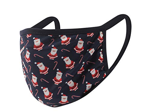 Image of Michelsons of London Christmas Face Coverings (Navy Father Christmas Pattern)