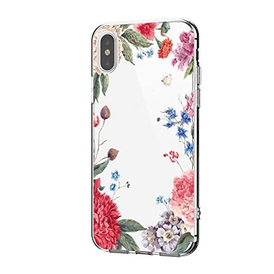 
                            Clear Transparent Floral Pattern Soft Silicone Protective Case for iPhone X Case (iPhone X, 2)
                        