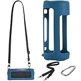 Taoricen Silikon-Schutzhülle für JBL Grip Lautsprecher mit Schultergurt & Karabiner (Blau)