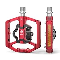 DOUBLE SIDED DESIGN FOR VERSATILE RIDING: Our bike pedals feature a traditional platform on one side and SPD entry design on the other, making them perfect for use with SPD cycling shoes or regular street shoes. In addition, 7 stainless steel anti-sl...