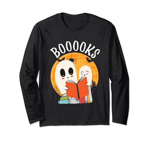 Livres Funny Halloween Ghost Bookworm Spooky Saison Reading Manche Longue