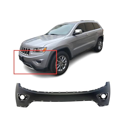 Image of FitParts For Jeep Grand Cherokee 2014-2016 Front Upper Bumper Cover | Primed, Without Parking Sensor Holes, Ready to Paint, OEM 1WL27TZZAC, CH1014105