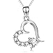 POPLYKE Sterling Silver Love Heart Pendant Necklace for Women Girls (Love Heart Necklace)