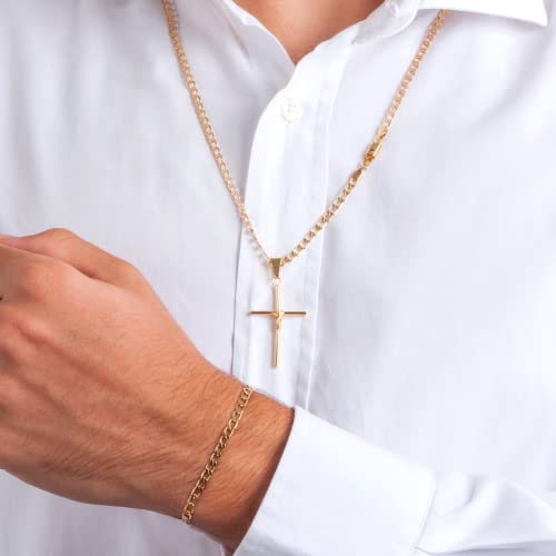 Conjunto Cordão Grumet 60 Cm Pulseira + Pingente Banhado