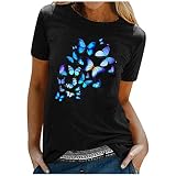 BSWFA Damen Hemden Sweatshirts für Damen Langarmshirt sonnenblumendruck spleißen Pullover Winter Rundhals galaxis drucken Oversized sportbekleidung Casual top ch(#220302-A30 Sweatshirts für Damen, L)