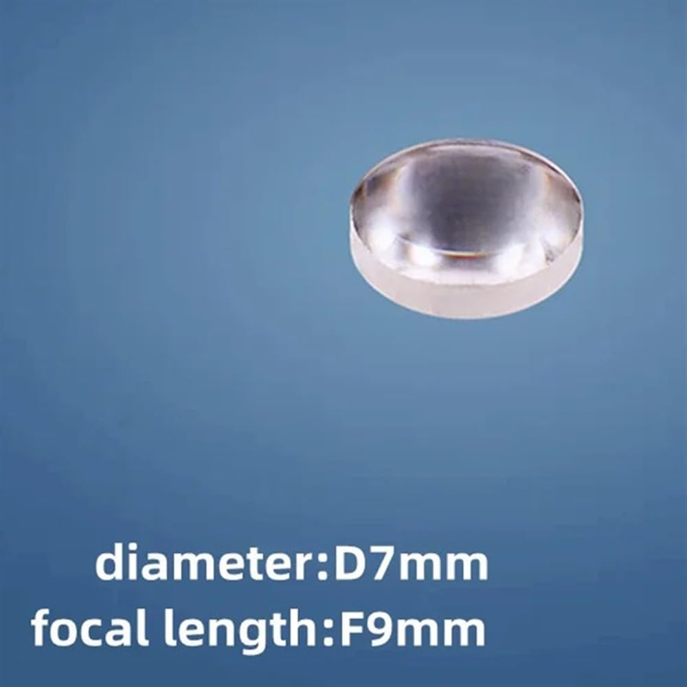 Artsim Prisms & Kaleidoscopes 1PCS Diameter 7mm F9mm Lens Length Thickness 2.3mm DIY Optical Condenser Opti Lens Science Classroom Optics Kits (Color : D7F9mm 1PCS)