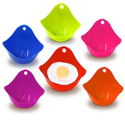 6 Unidades huevos escalfadores de huevos para cocinar, huevos de silicona, huevos escalfados perfectos huevos escalfados tazas multicolor extra grueso Cover