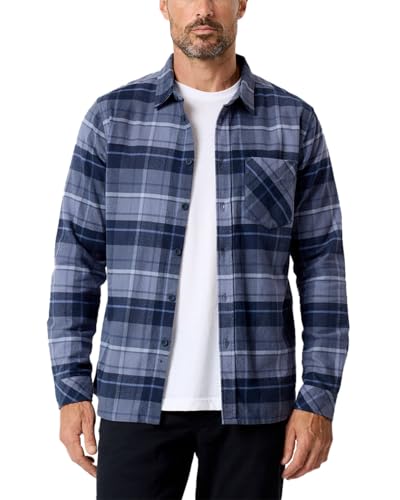 INTO The AM Long Sleeve Flannel Shirts for Men S-4XL Casual Button Down Regular Fit Plaid Shirt