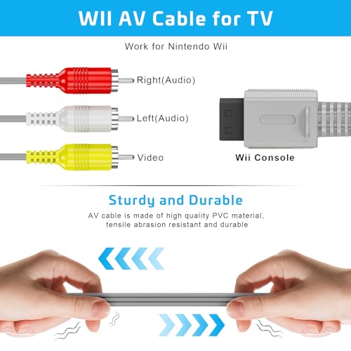 La Nreucets 3 In 1 Wii Wired Motion Sensor Bar + Ac Power Supply Adapter Cord + Composite Audio Video Cable Compatible With Nintendo Wii thumb #2