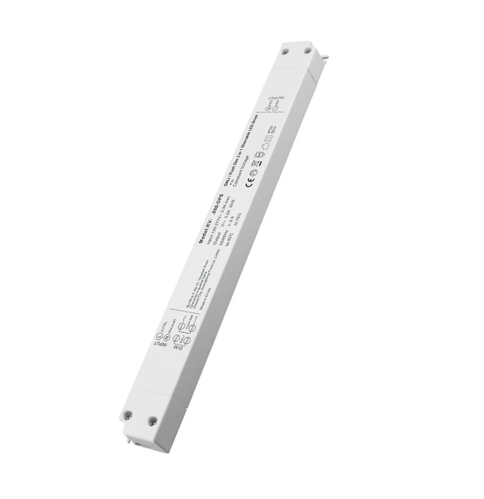 PWANUIGTE KV-30W-60W-DPS Slim Power Supply high PFC no Flicker led dimming Living Room Linear Lighting Plastic Shell(36V 1.67A 60W)