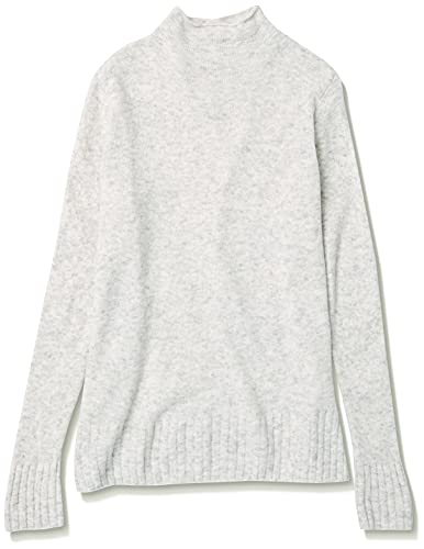 Goodthreads Women's Mid-Gauge Stretch Funnel Neck Sweater, Light Grey Heather, Large #TOP5