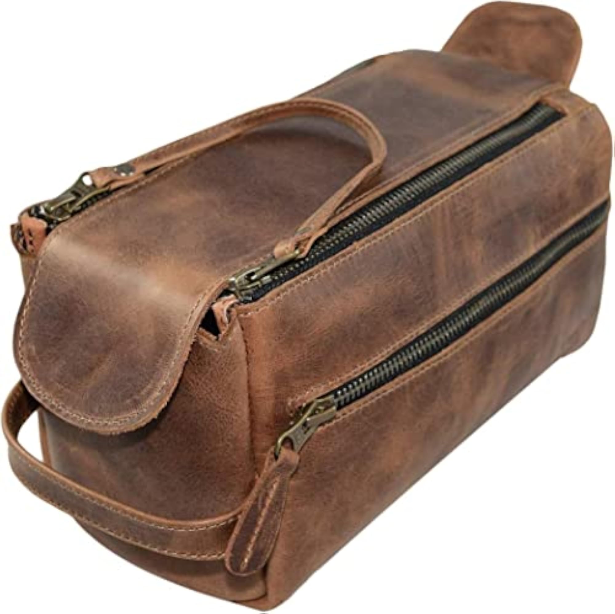 Vintage Leather Handmade Travel Toiletry Bag
