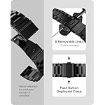 Fullmosa Watch Band, Quick Release Stainless Steel Replacement for Men Women, Metal Chain Watch Strap Width 16mm 18mm 19mm 20mm 22mm 24mm, Black, 22mm - Image 4