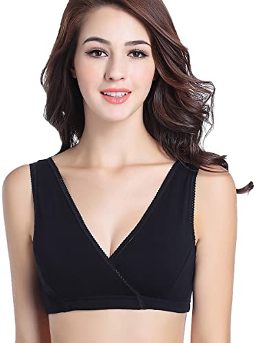 Cakye Women's Maternity Nursing Bra For Sleep And Breastfeeding 3 Pcs/Pack (Small/34B,34C,34D, Black/Deep Grey/Nude) #TOP1