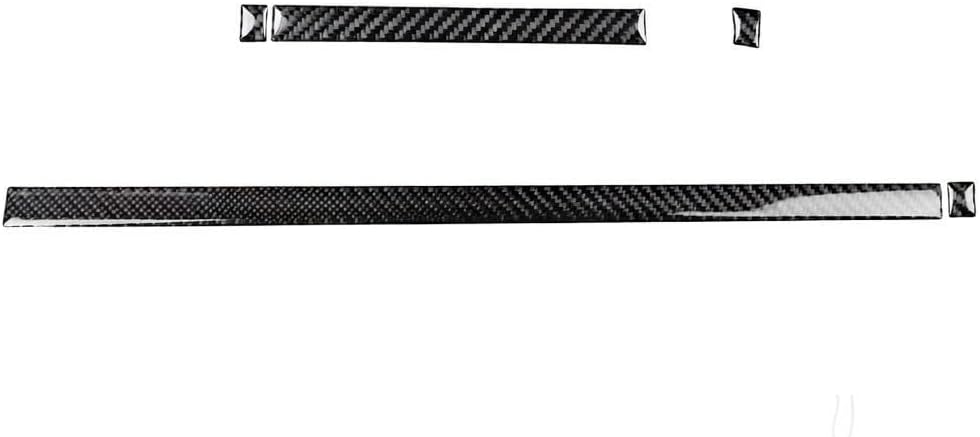 Carbon Fiber & Piano Black Interior Accessories Decoration Cover Sticker Trim Compatible with Mazda MX-5 Miata 2009-2015 (Black Carbon Fiber, Dashboard Decor Strips (5pc))