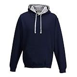 adidas originals kapuzenpullover herren schwarz  Just Hoods - Unisex Varsity Hoodie - 2-farbiger Kapuzenpullover 4XL,New French Navy/Heather Grey