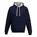 Produktbild Just Hoods - Unisex Varsity Hoodie - 2-farbiger Kapuzenpullover 3XL,New French Navy/Heather Grey