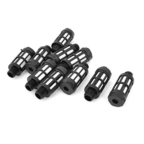 uxcell 10 Pcs Plastic 9.5mm 1/8PT Male Thread Pneumatic Muffler Silencer Pipe