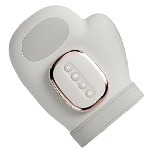 Electric Hand Massager ｗith Heat and Compression, Cordless Glove Massager, 5 Intensity, 3 Levels Airbags Pressure Therapy for Arthritis, Pain Relief, Carpal Tunnel and Finger Numbness, PU Leather