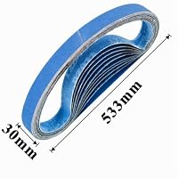 FEIHU Beruf Metall Schleifband Set - Zirkoniumkorund Schleifbänder 30 x 533 mm je 5 Stück Körnung（60 80 100 120 240 320) für Druckluft bandschleifer Fingerschleifer 30 Stück – Ansicht 2