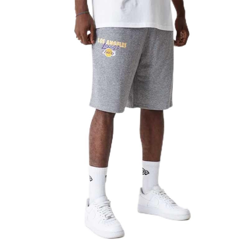 Short New Era NBA Los Angeles Lakers gris idéal pour le streetwear et le skate