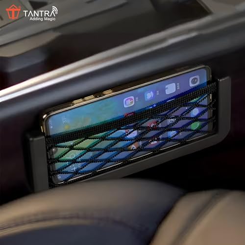 Image of TANTRA Universal Car Seat Side Back Net Storage Bag & Phone Holder Pocket Organizer for Essentials & Snacks