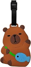 EITHEO Luggage Tags for Kids Luggage Tags with Name & Address Label | Silicone Luggage Tags for Suitcases, Tags for Travel Bags/School Bags Identification tag Colorful Multi (Capybara)