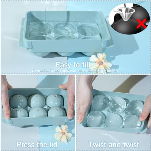 Wibimen 2IN Large Ice Cube Tray, 1.9In Whiskey Ice Mold thumb #1