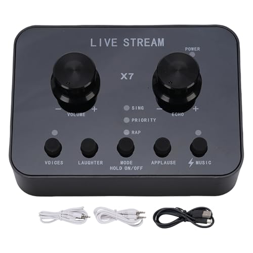 Carte Son Externe CHEOTIME, changeur de Voix avec Effets sonores Multiples pour Ordinateur Portable, Chat Vocal, Enregistrement vidéo, Streaming en Direct