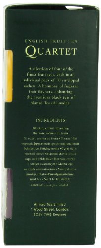 Ahmad Tea Fruit Quartet, Variety Pack Of Four Flavors, Tea Bags, 40-Count Boxes (Pack Of 4) #TOP1