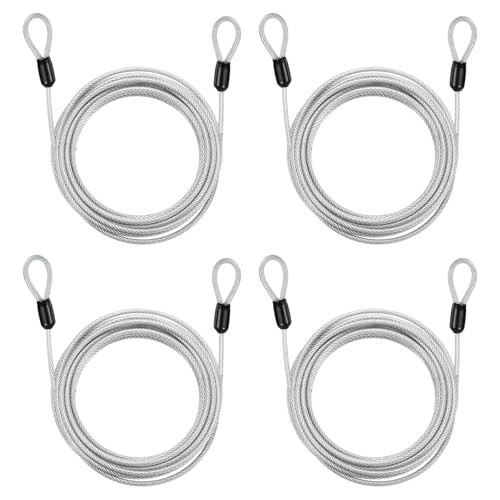 Câble antivol de sécurité 4m câble de sécurité flexible double boucles acier