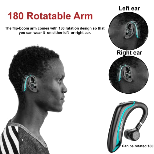 R Raddor Bluetooth Earpiece, Upto 48Hours Playtime Bluetooth Headset, Hd Calling With 5.0 Bluetooth Earphones Waterproof, Sensitive Touch Control,Rotatable Arm Single Ear Bluetooth #TOP5