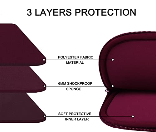 Image of Laptop Sleeve Case 14 inch, Durable Carrying Bag Shockproof Protective Case Cover, Handbags Briefcase Laptop Bag Compatible with 14 inch MacBook Air /Pro HP Asus Lenovo Notebook Computer, Wine Red