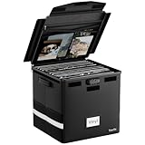 Tamfile Caja de almacenamiento de discos de vinilo, organizador portátil plegable con capacidad para hasta